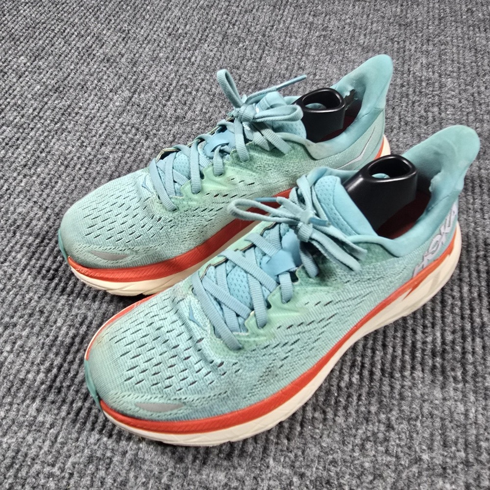 Hoka Clifton 8 Shoes Womens Size 8 B‎ Teal Orange Running Athletic Sneakers AEBL - Picture 3 of 15